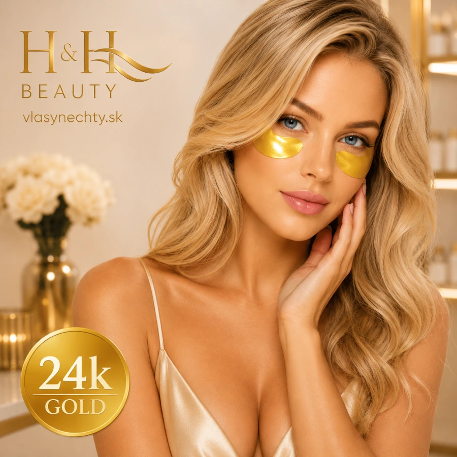 AIA GOLD & BEAUTY zlatá kolagénová maska s 24 karátovým zlatom - očné vačky - 1 pár