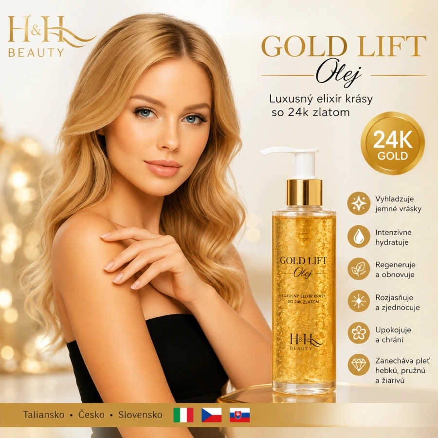 AIA GOLD & BEAUTY – Gold & Lift Olej s 24K zlatom - kabinetné balenie 250 ml s pumpičkou