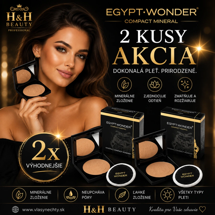 Egypt-Wonder púder kompaktný matný + leský púder 1+1 kus -egyptská hlinka