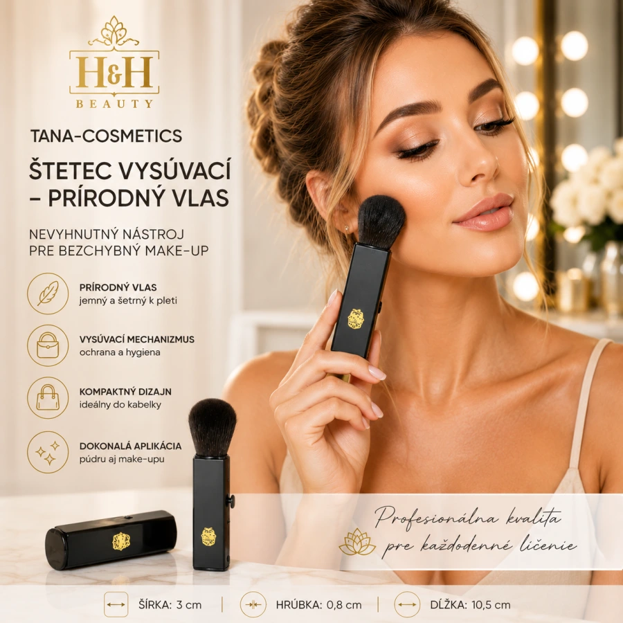 TANA-COSMETICS štetec vysúvací - prírodný vlas