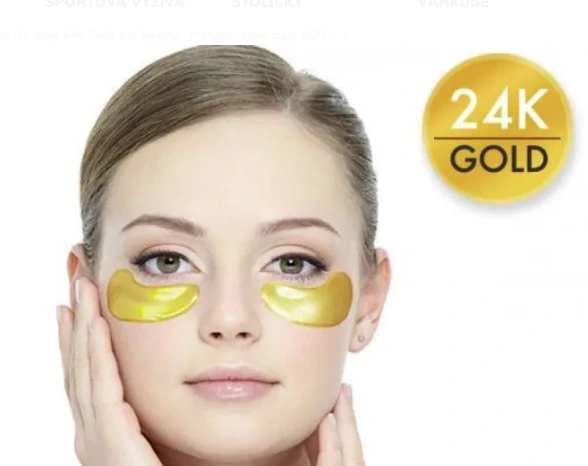 AIA Gold&BEAUTY Zlatá kolagénová maska s 24 karátovým zlatom - očné vačky