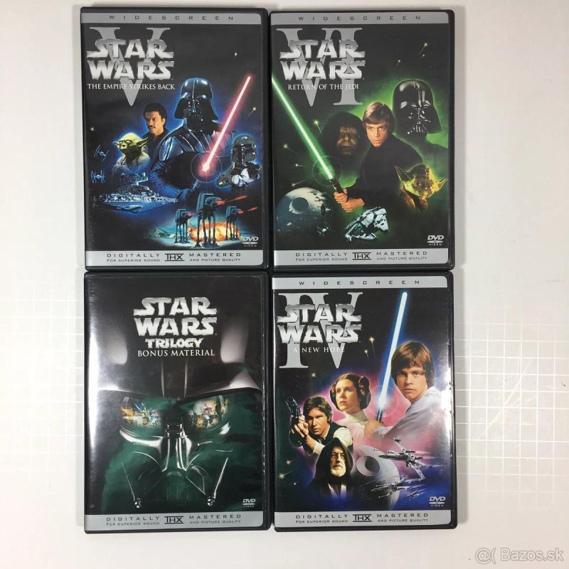 STAR WARS Trilogy na DVD 4x 1