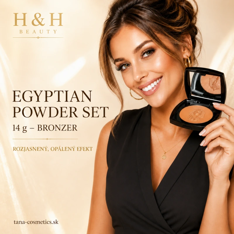 Egyptian-Powder ® - kompaktný púder 14g - bronzer so zrkadielkom