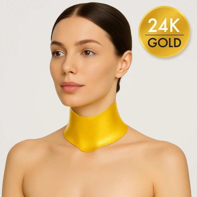 AIA GOLD & BEAUTY – zlatá kolagénová maska s 24 karátovým zlatom krk Gold 24k 2