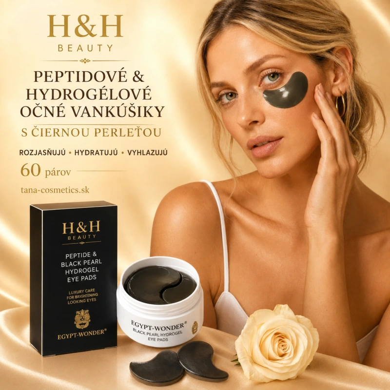 EGYPT-WONDER ® Peptidové & čierne perlové hydrogélové očné vankúšiky (60 ks)