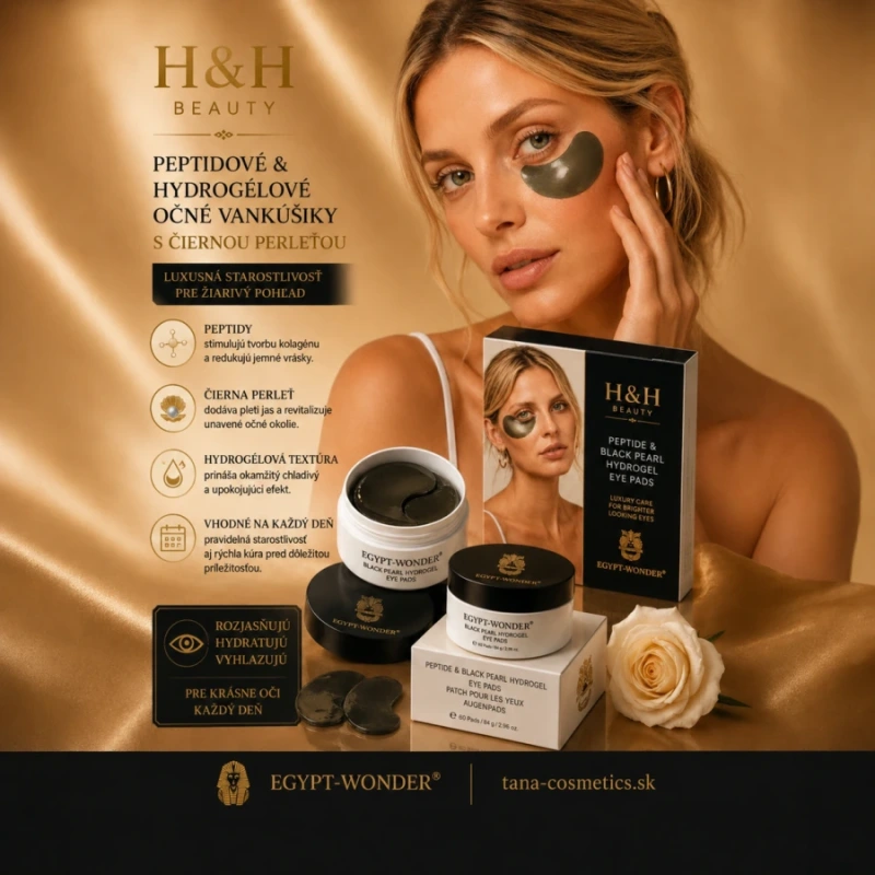 EGYPT-WONDER ® Peptidové & čierne perlové hydrogélové očné vankúšiky (60 ks) 7
