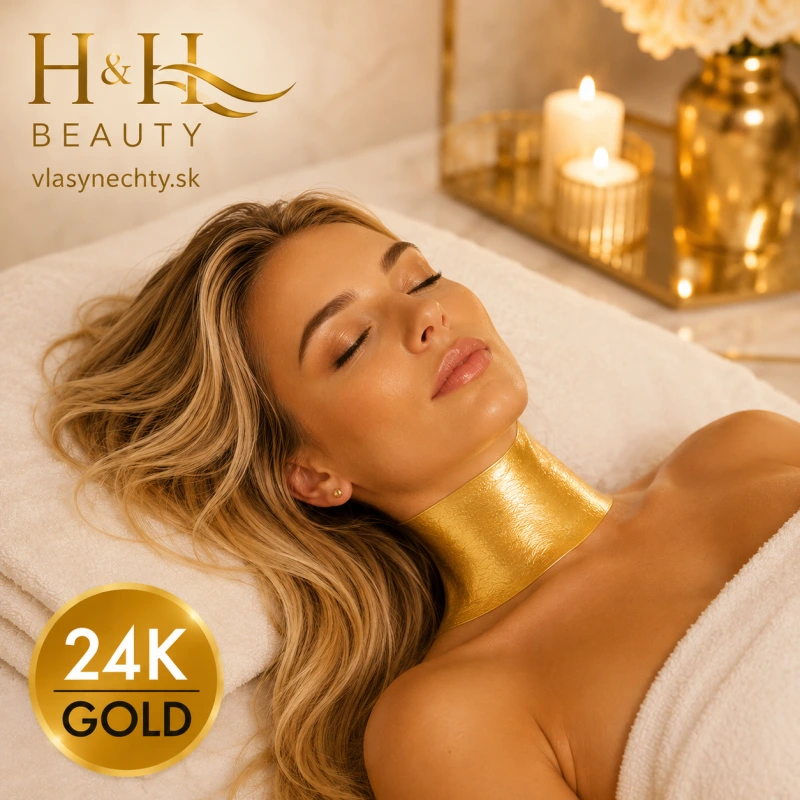 AIA GOLD & BEAUTY – zlatá kolagénová maska s 24 karátovým zlatom krk Gold 24k