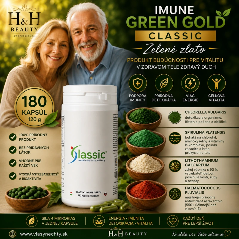 IMUNE GOLD CLASSIC (GREEN GOLD IMUNE) - “Zelené zlato“ - ALGA 180 kapsúl / 120g / 1 KUS