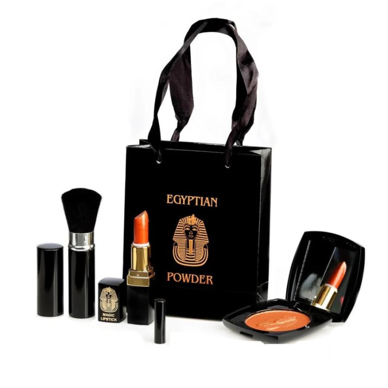 Egyptian-Powder ® Bronzer - Premium 3 Set / bronzer so zrkadielkom, štetec, rúž / 1