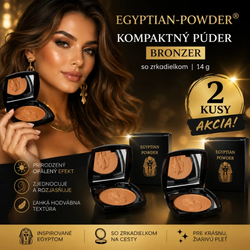 Egyptian-Powder ® - kompaktný púder 14g - bronzer so zrkadielkom 2 kusy 2