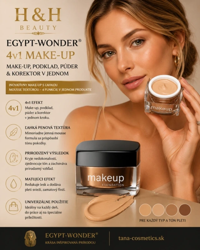 EGYPT-WONDER® 4v1 Make-up – podklad, púder & korektor v jednom 4