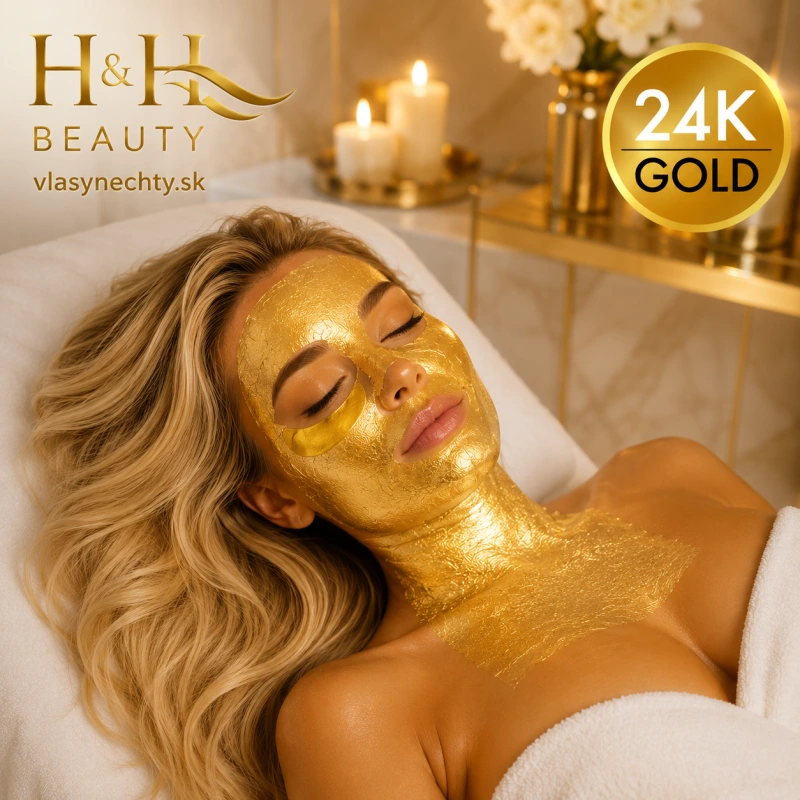 AIA GOLD & BEAUTY – 5 X 5 cm prúžky z rýdzeho zlata na tvár a dekolt 10 ks