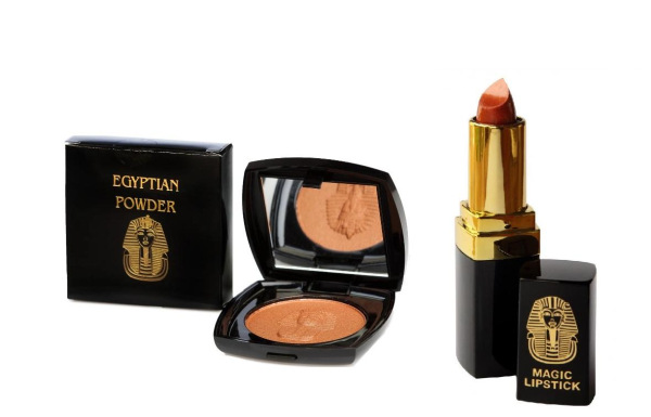 Egyptian-Powder ® - kompaktný púder 14g - bronzer so zrkadielkom + MAGIC LIPSTICK 2