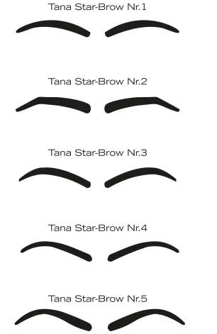 TANA-COSMETICS STAR BROW Szemöldök sablon 6 darab