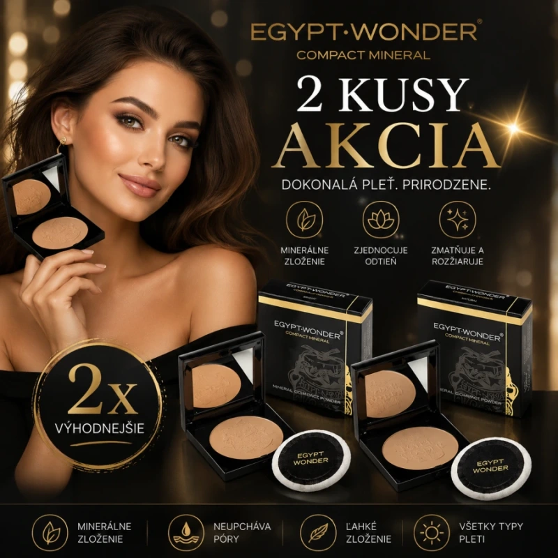 Egypt-Wonder púder kompaktný matný + leský púder 1+1 kus -egyptská hlinka 3
