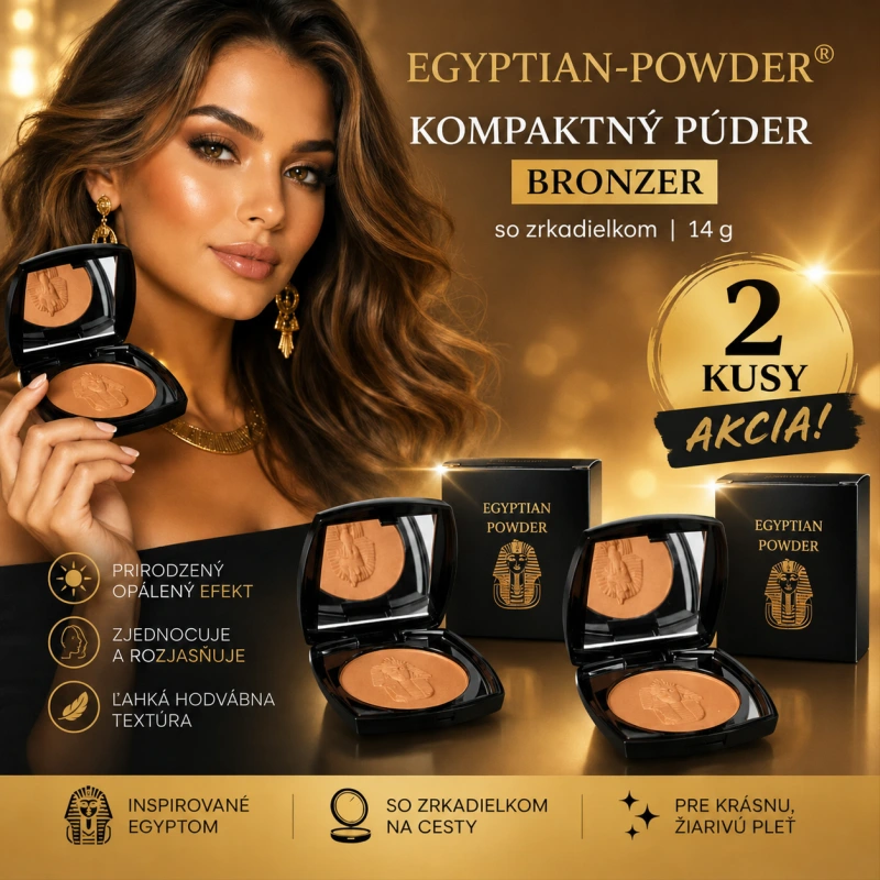 Egypt-Wonder púder kompaktný matný + leský púder 1+1 kus -egyptská hlinka