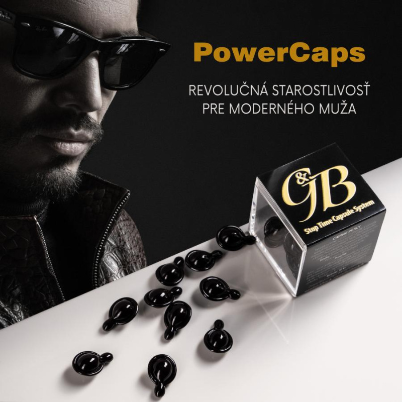 PowerCaps pre mužov - čierne perly 1