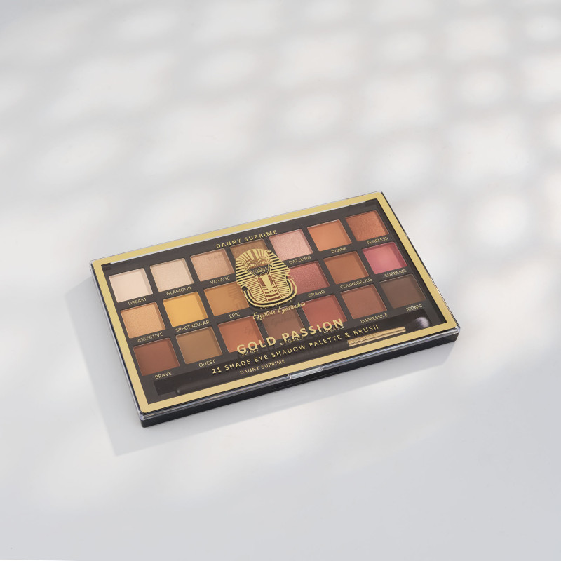 EGYPTIAN POWDER očné tiene - Gold Passion - Paleta 21 farieb so štetcom - matné, lesklé